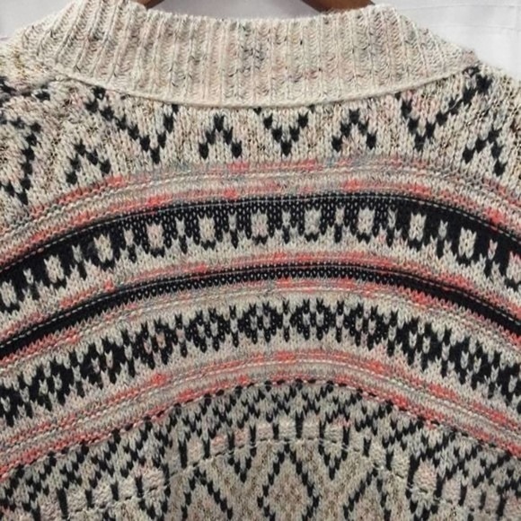 Cozy Boho Fair Isle Open Front Cardigan - Free People Vibes - Hard to Find - Picture 8 of 8